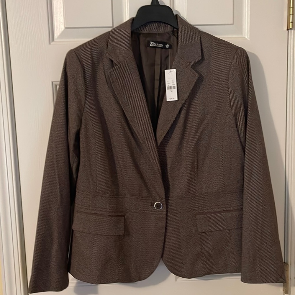 NWT New York & Company Brown Tweed Blazer size 18